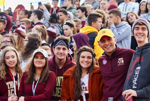 Group of friends at a stadium