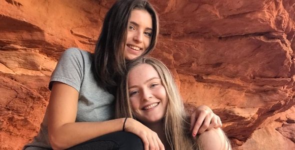 Two girls in the Grand Canyon