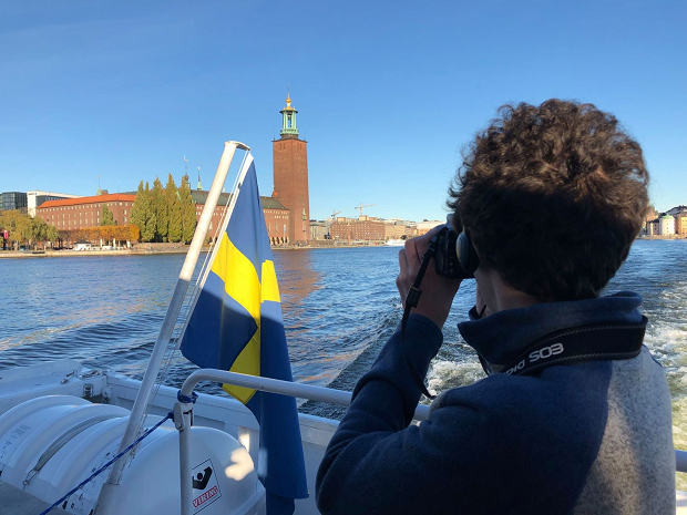Sweden boat and flag