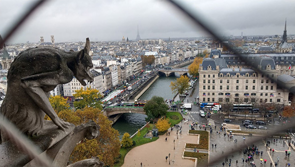 View of Paris with Gargoyles